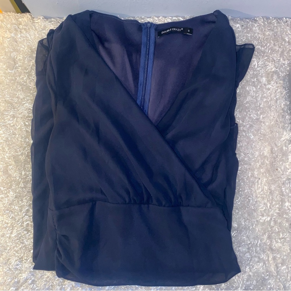 Navy Wrap Top dress
